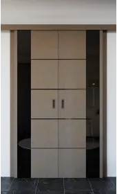 Міжкімнатні подвійні розсувні двері «Modern-80-2-slider-black» колір какао супермат