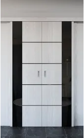 Межкомнатная двойная раздвижная дверь «Modern-80-2-slider-black» цвет сосна прованс