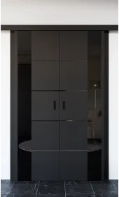 Міжкімнатні подвійні розсувні двері «Modern-80-2-slider-black» колір венге південне
