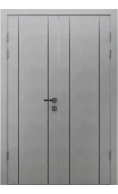 Двійні міжкімнатні двері  «Techno-20-2» колір Бетон Кремовий Двійні міжкімнатні двері  «Techno-20-2» колір Бетон Кремовий