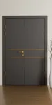 Межкомнатная двойная дверь Techno-67f-2-gold molding Фаворит