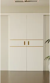 «Techno-67f-2-slider-gold molding» цвет Белый Супермат «Techno-67f-2-slider-gold molding» цвет Белый Супермат