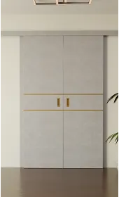 «Techno-67f-2-slider-gold molding» колір Бетон Кремовий