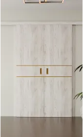 «Techno-67f-2-slider-gold molding» цвет Крафт Белый «Techno-67f-2-slider-gold molding» цвет Крафт Белый