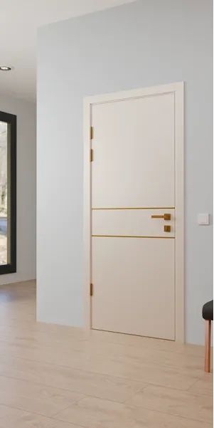 Межкомнатная крашеная дверь «Techno-67f-painted-gold molding» Фаворит