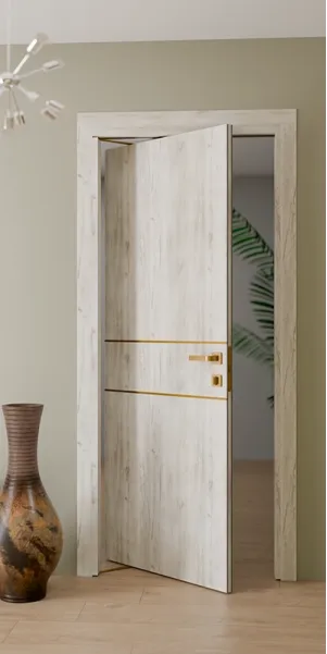 Межкомнатная роторная дверь «Techno-67f-roto-gold molding» Фаворит
