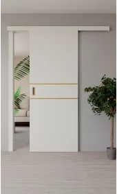 «Techno-67f-slider-gold molding» цвет Белый Супермат «Techno-67f-slider-gold molding» цвет Белый Супермат
