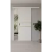 Межкомнатная полуторная дверь «Techno-67f-slider-gold molding» цвет Белый Супермат