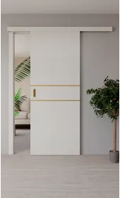 «Techno-67f-slider-gold molding» цвет Дуб Белый «Techno-67f-slider-gold molding» цвет Дуб Белый