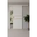 Межкомнатная полуторная дверь «Techno-67f-slider-gold molding» цвет Дуб Белый