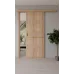 Межкомнатная полуторная дверь «Techno-67f-slider-gold molding» цвет Дуб Янтарный