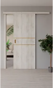 «Techno-67f-slider-gold molding» цвет Крафт Белый «Techno-67f-slider-gold molding» цвет Крафт Белый