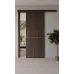 Межкомнатная полуторная дверь «Techno-67f-slider-gold molding» цвет Орех Мореный Темный