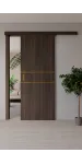 Межкомнатная раздвижная дверь «Techno-67f-slider-gold molding» Фаворит