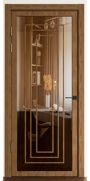 Межкомнатная дверь с зеркалом «Techno-92-mirror bronze» Фаворит