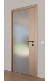 Межкомнатная крашеная дверь с зеркалом «Techno-93-painted mirror grafit satyn» Фаворит