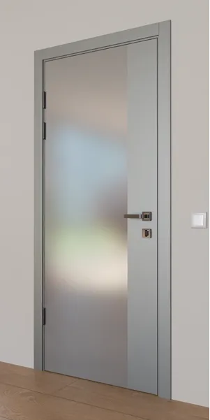 Межкомнатная крашеная дверь с зеркалом «Techno-93-painted mirror grafit satyn» Фаворит