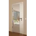 Міжкімнатні фарбовані двері з дзеркалом «Techno-93-painted mirror milk» колір білий
