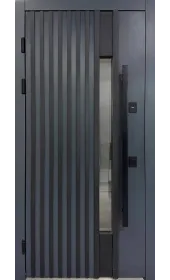 Загальний вигляд дверей Техас Фанера Сіра з зовнішньої сторони