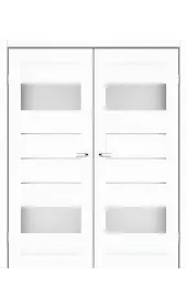 Міжкімнатні подвійні двері Arona скло сатин білий Leador