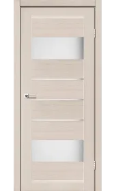 Міжкімнатні двері Arona дуб латте скло сатин білий Leador
