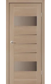 Міжкімнатні двері Arona дуб мокко скло сатин бронза Leador