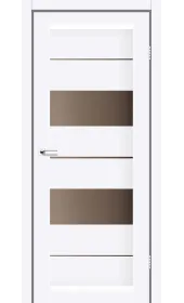 Міжкімнатні двері Canneli білі скло бронза Leador