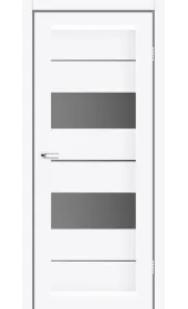 Міжкімнатні двері Canneli білі скло сірий графіт Leador