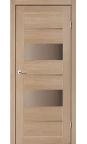 Міжкімнатні двері Canneli дуб мокко скло сатин бронза Leador