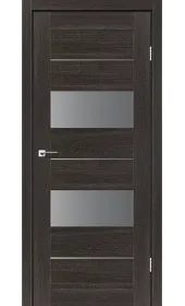 Межкомнатная дверь Canneli дуб саксонский стекло серый графит Leador