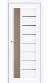 Межкомнатная дверь Lorenza белая стекло бронза Leador