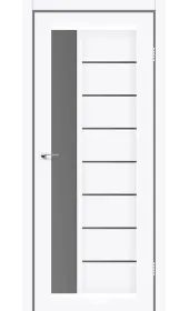 Міжкімнатні двері Lorenza білі скло сірий графіт Leador
