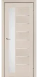 Міжкімнатні двері Lorenza дуб латте скло сатин білий Leador
