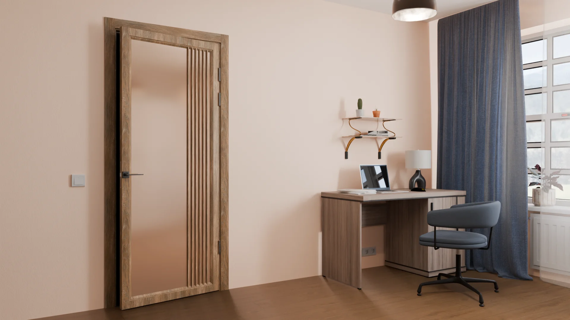 Пример интерьера Modern-72-mirror bronze satyn