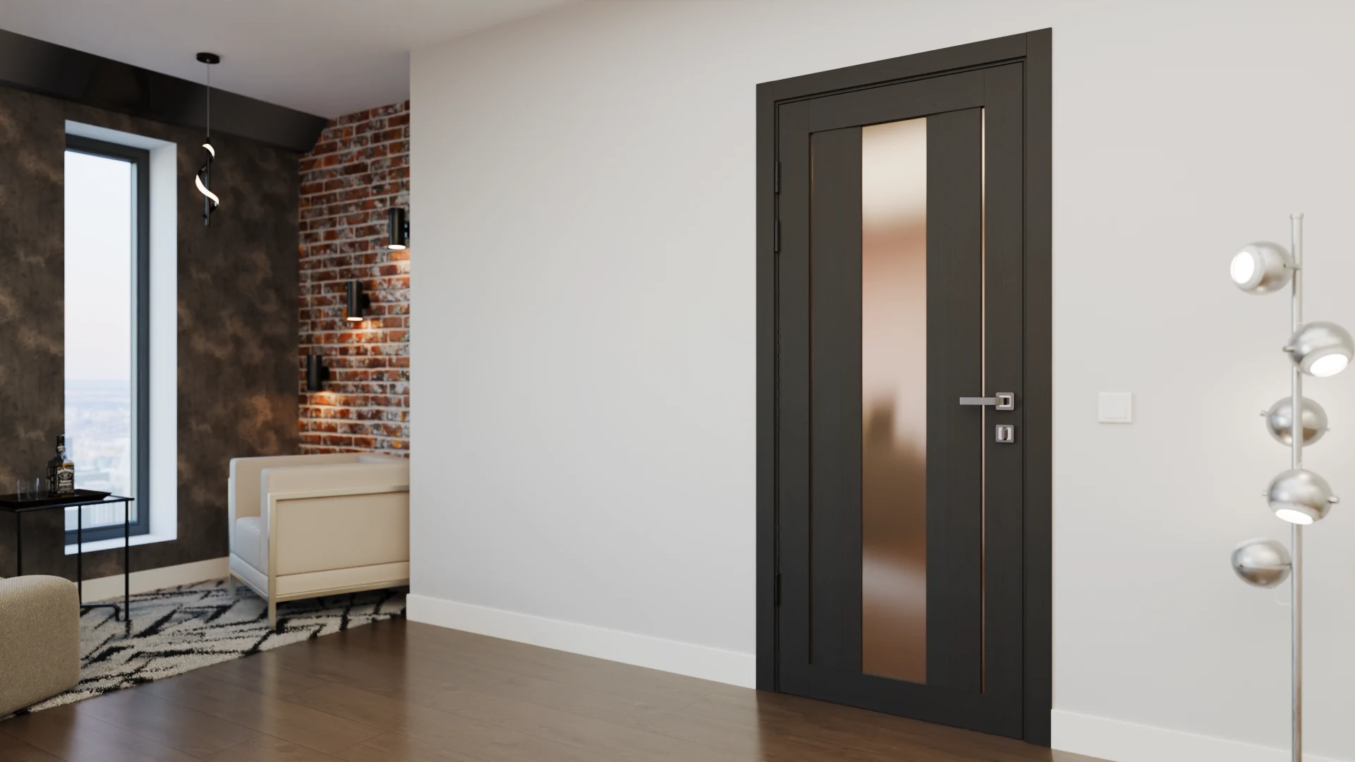 Приклад інтер'єру Modern-74-mirror bronze satyn