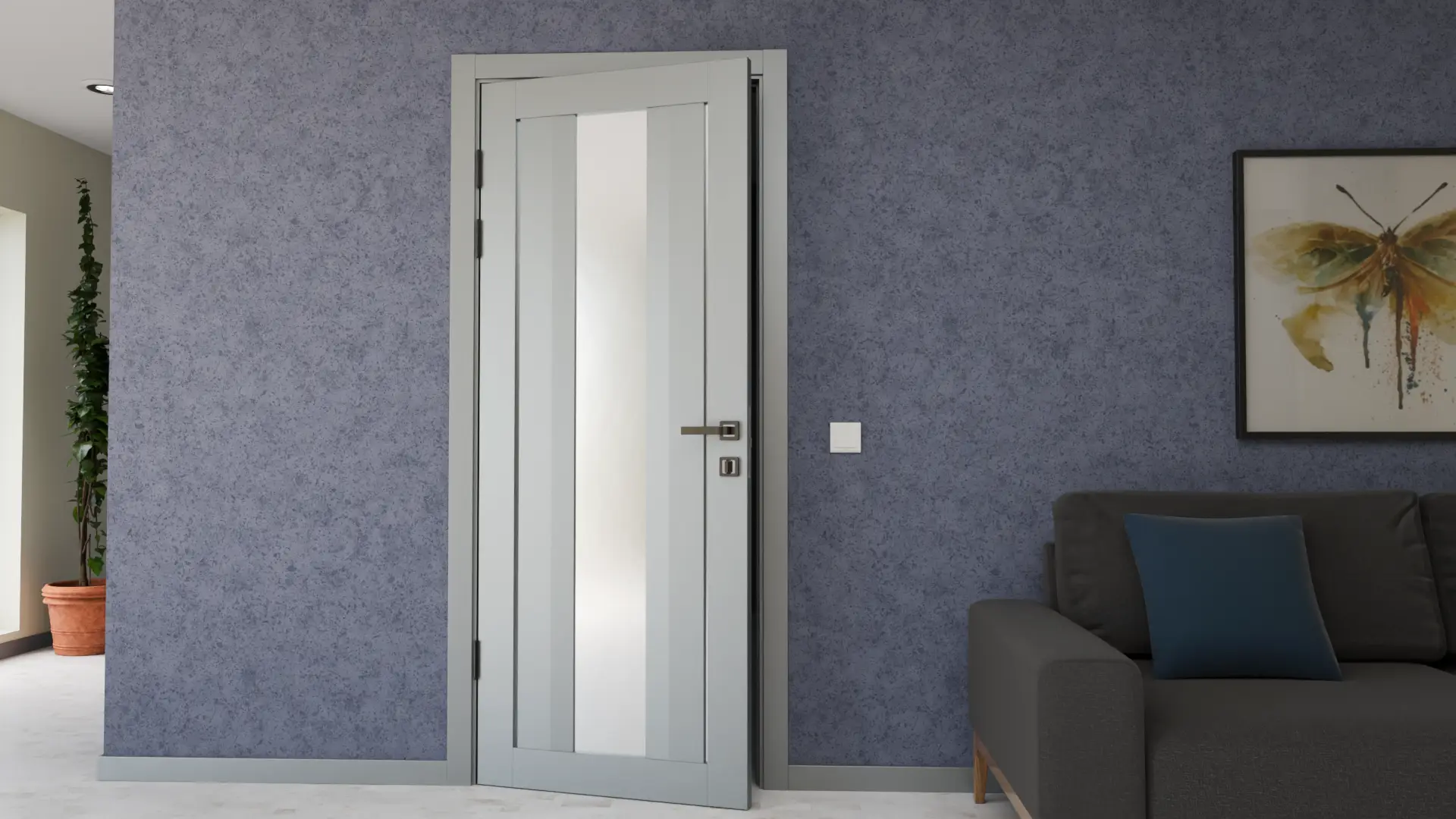 Пример интерьера Modern-74-painted mirror grafit satyn