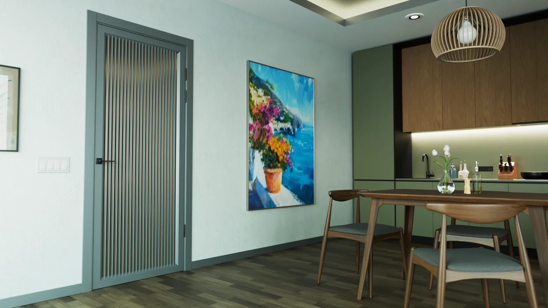 Пример интерьера Modern-75-painted mirror bronze satyn