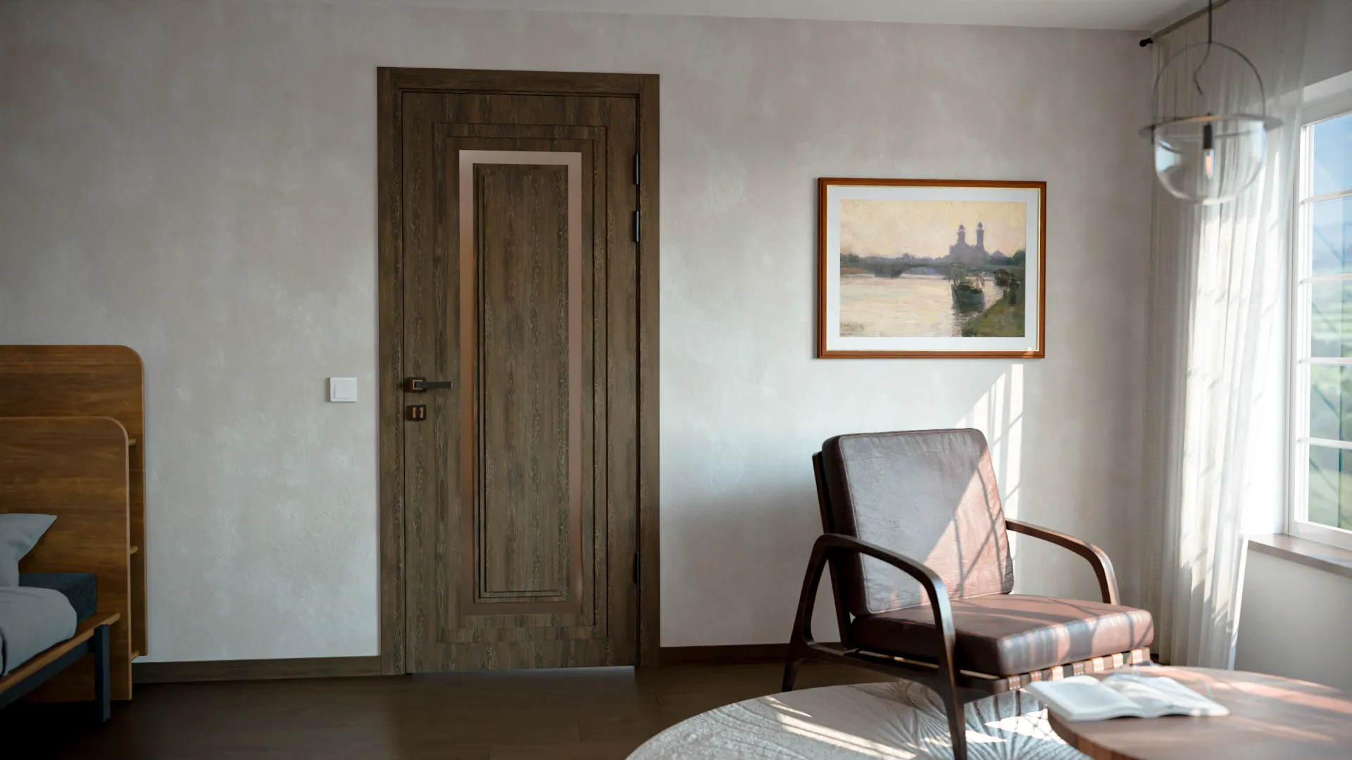 Пример интерьера Modern-76-mirror bronze satyn