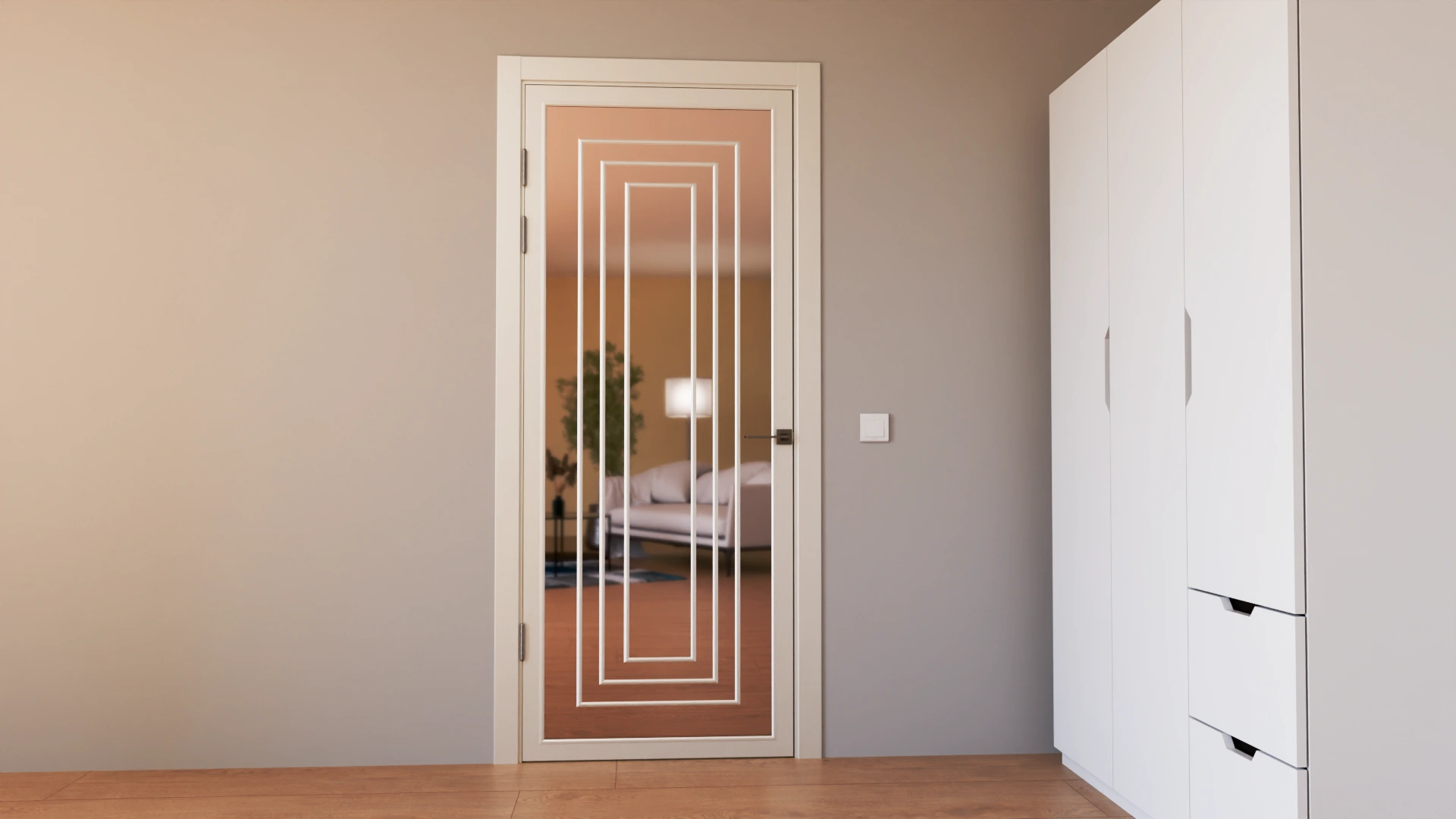 Пример интерьера Techno-92-painted mirror bronze