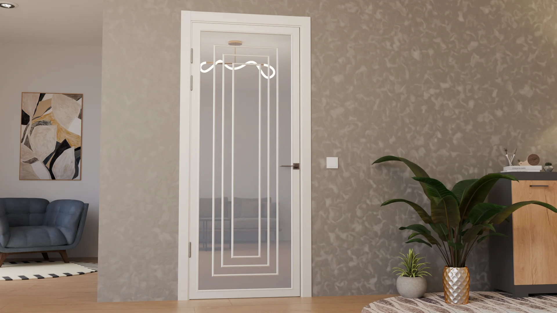 Пример интерьера Techno-92-painted mirror grafit