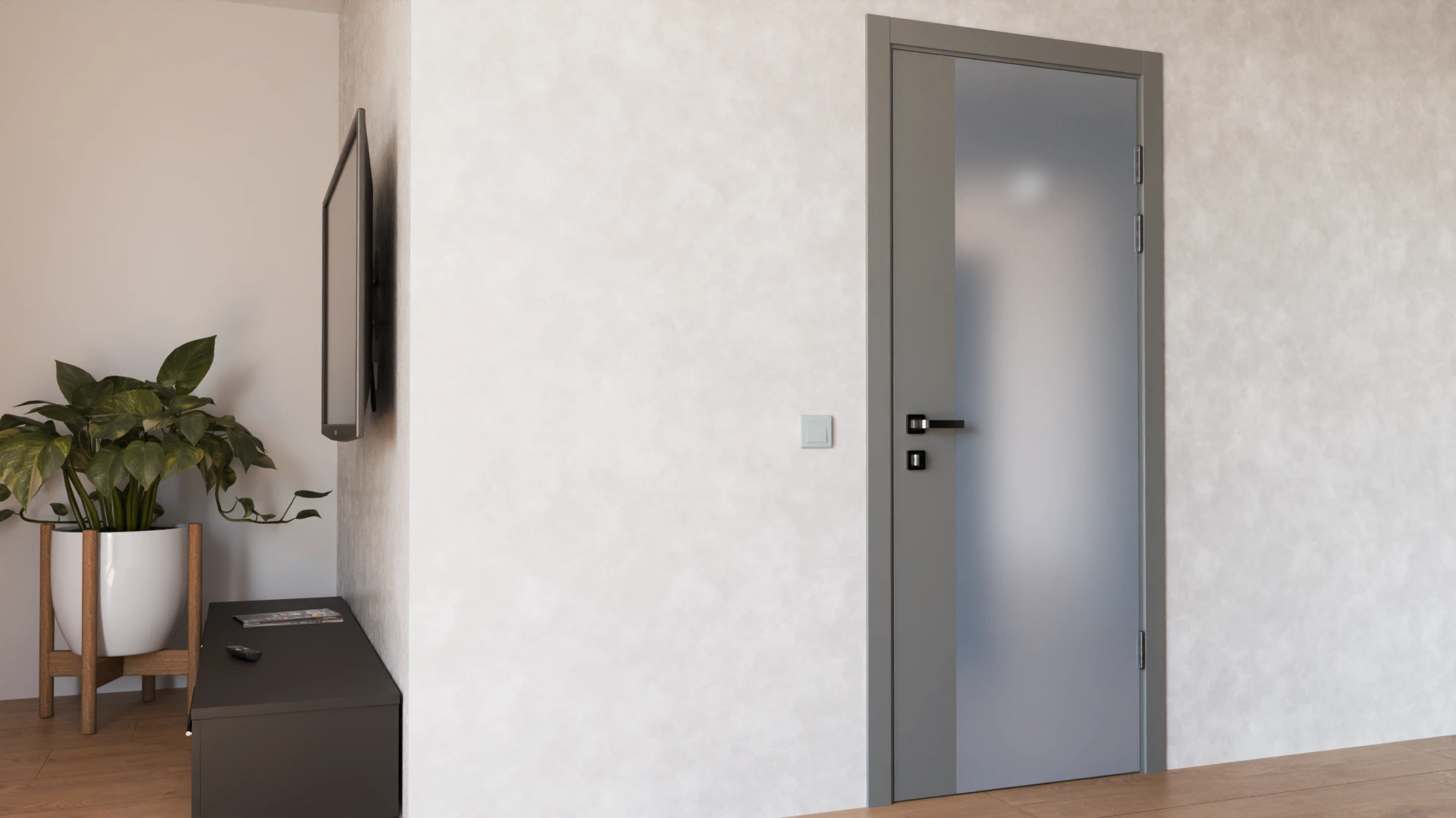 Пример интерьера Techno-93-painted mirror grafit satyn