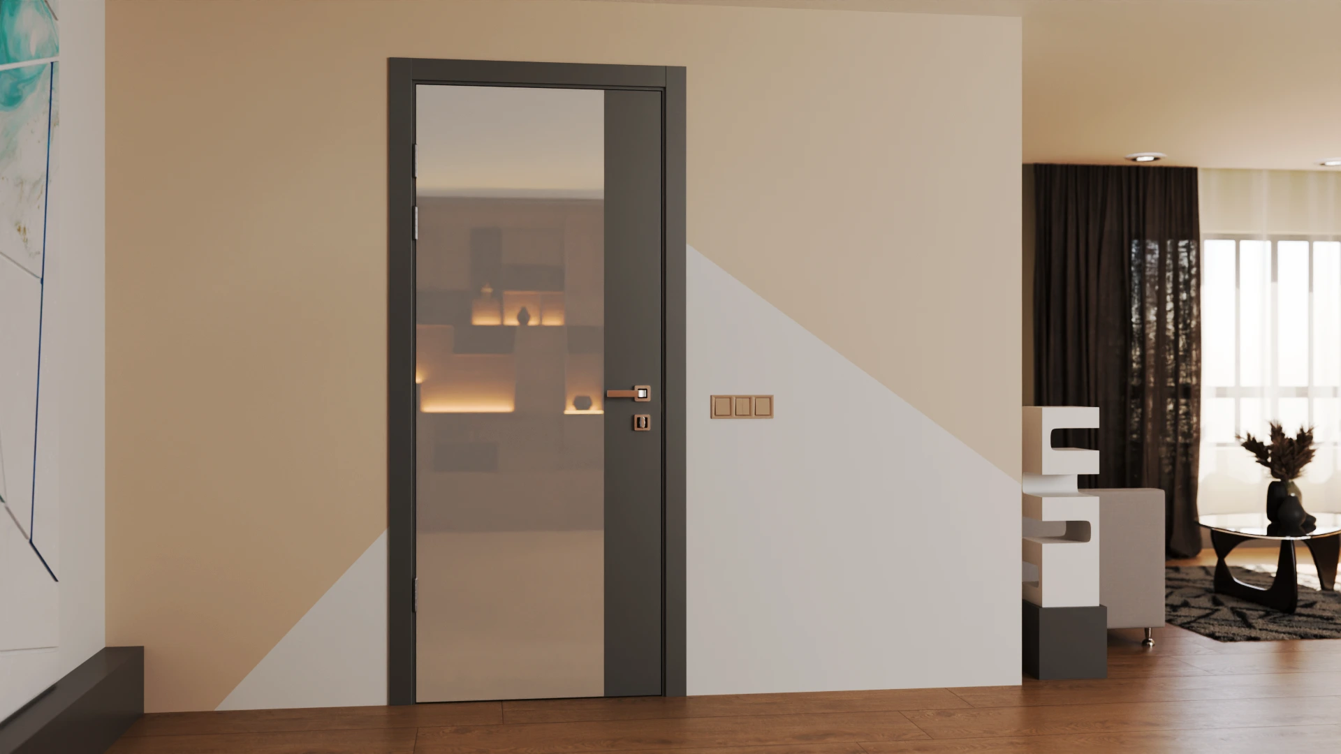 Приклад інтер'єру Techno-93-painted mirror milk